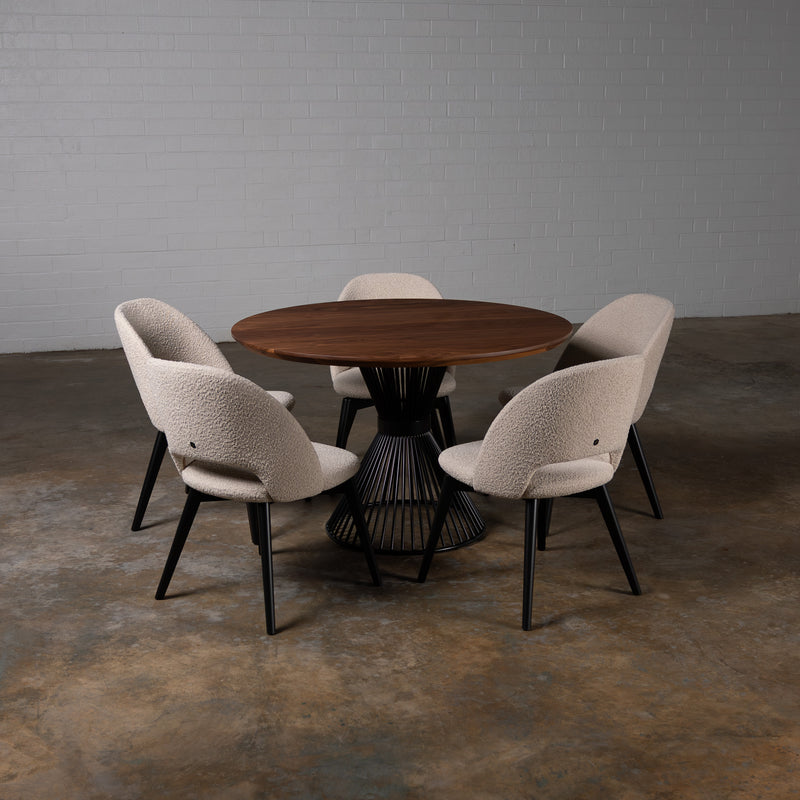 Walnut Circular Dining Table (Quick Ship)