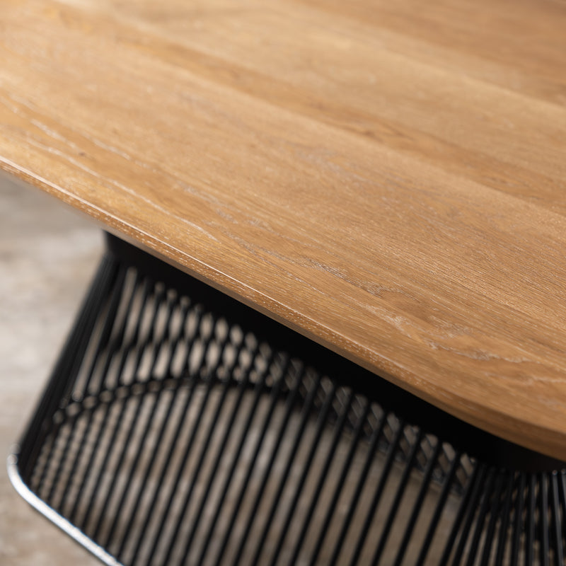 Oak Light White Racetrack Dining Table (Quick Ship)