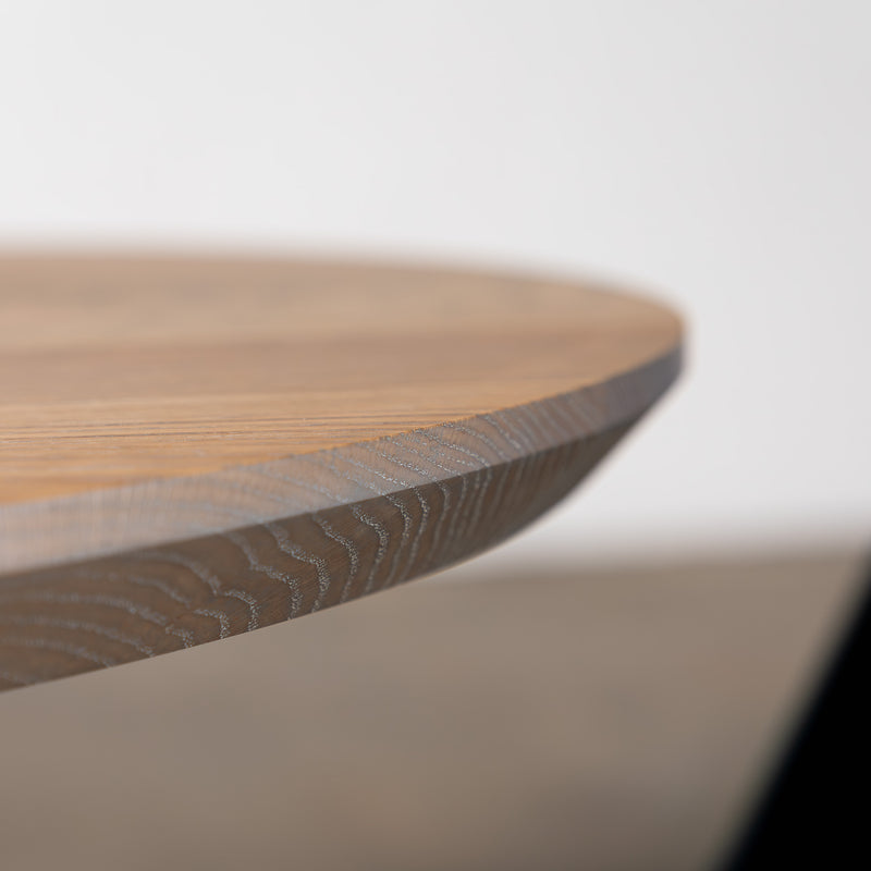 Oak Silver Grey Racetrack Dining Table (Quick Ship)