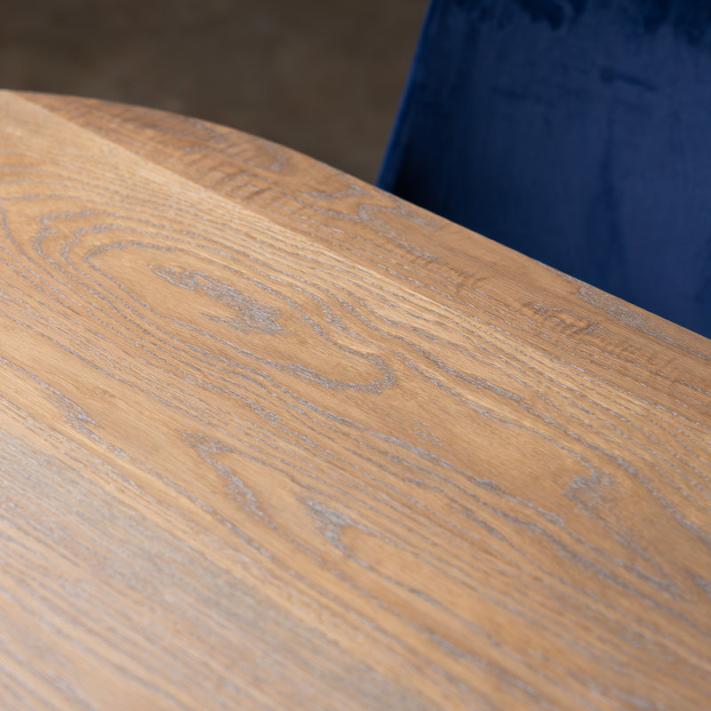 Oak Silver Grey Racetrack Dining Table (Quick Ship)