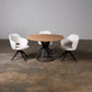 Oak Light White Circular Dining Table (Quick Ship)