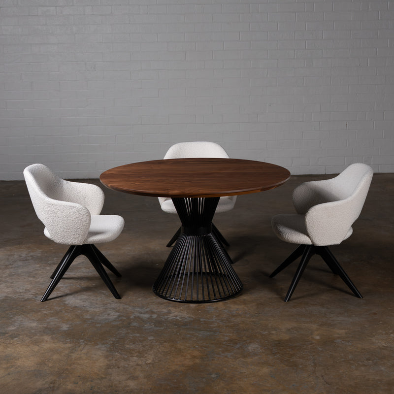 Walnut Circular Dining Table (Quick Ship)