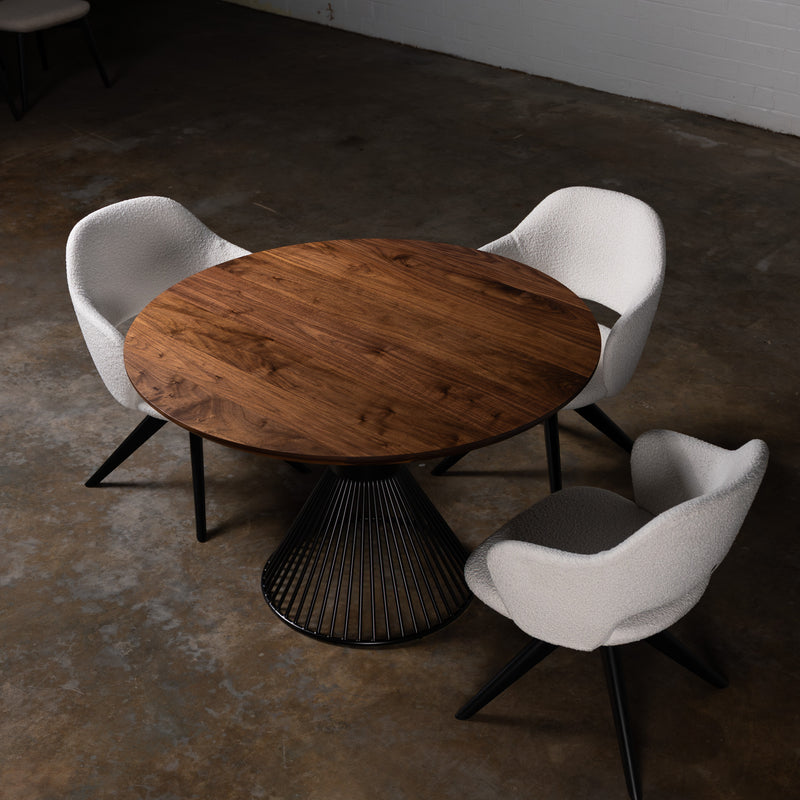 Walnut Circular Dining Table (Quick Ship)