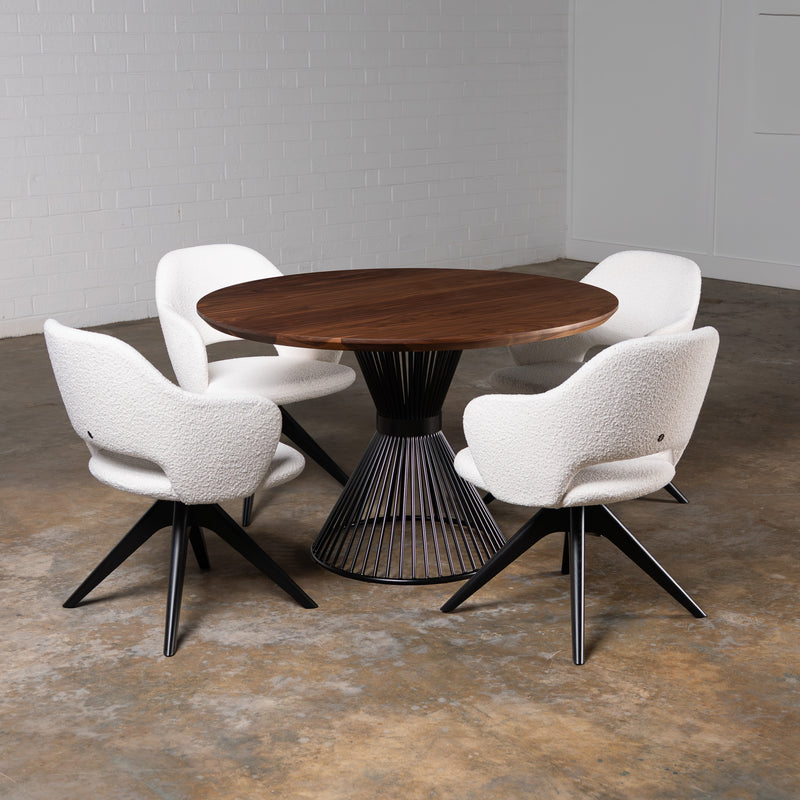 Walnut Circular Dining Table (Quick Ship)