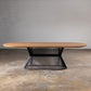 Oak Light White Racetrack Dining Table (Quick Ship)