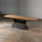 Oak Light White Racetrack Dining Table (Quick Ship)