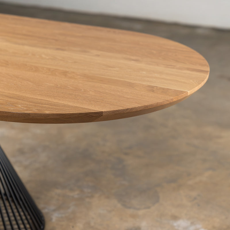 Oak Light White Racetrack Dining Table (Quick Ship)