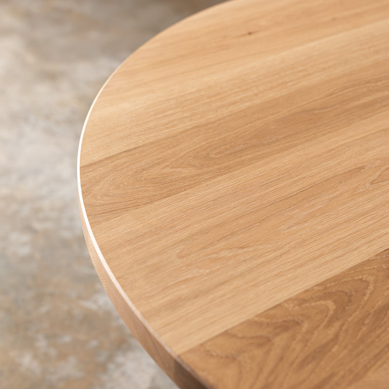 Oak Light White Circular Dining Table (Quick Ship)
