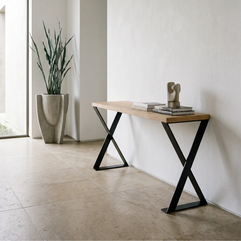 Oak Iris Console Table
