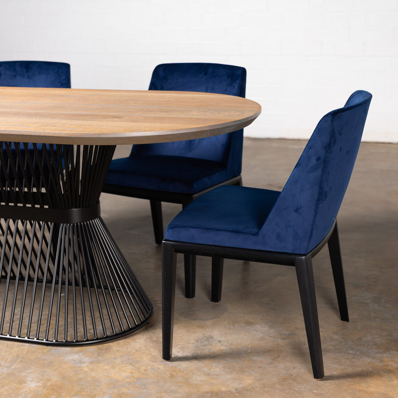 Oak Silver Grey Racetrack Dining Table (Quick Ship)
