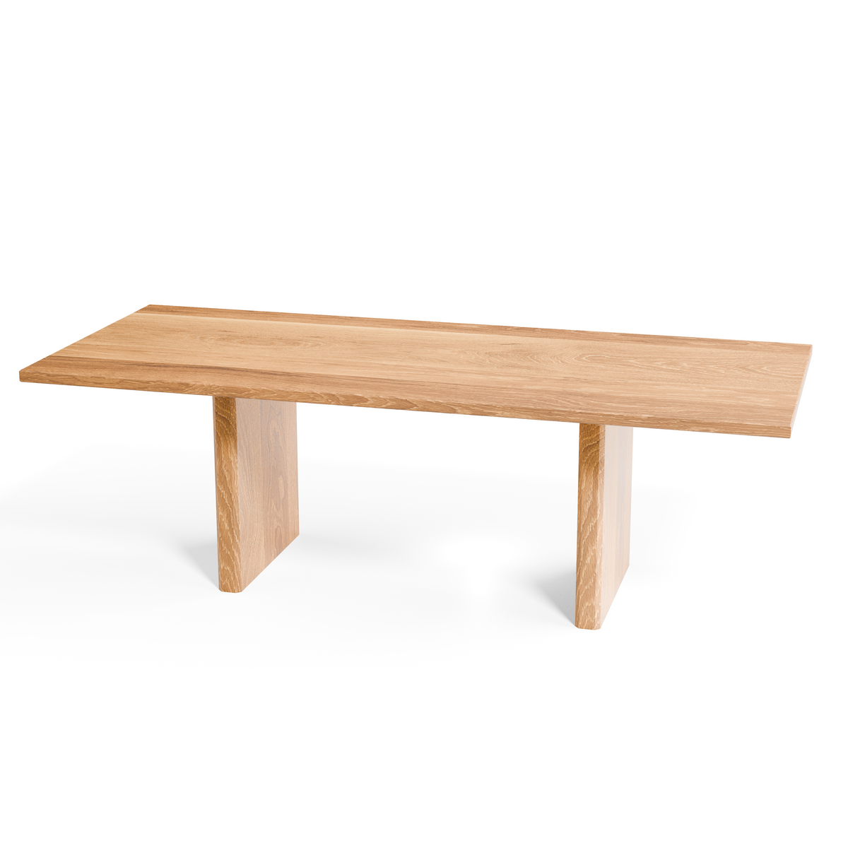 Rectangular Oak Table Natural Solid Oak Rectangular Dining Table with Metal Base – Sarizza