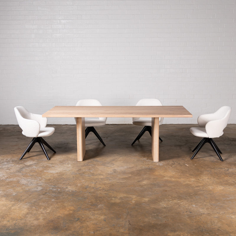 Oak Intense White Rectangular Dining Table (Quick Ship)
