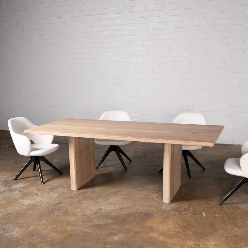 Oak Intense White Rectangular Dining Table (Quick Ship)