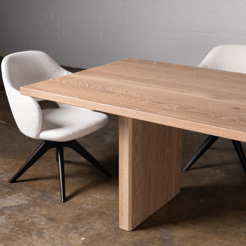Oak Intense White Rectangular Dining Table (Quick Ship)