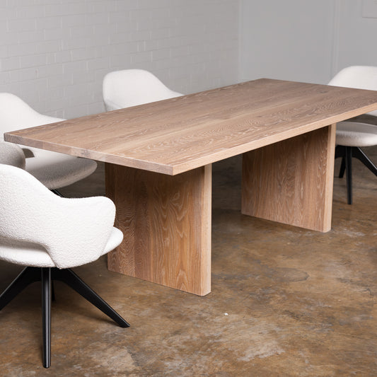 Oak Intense White Rectangular Dining Table (Quick Ship)