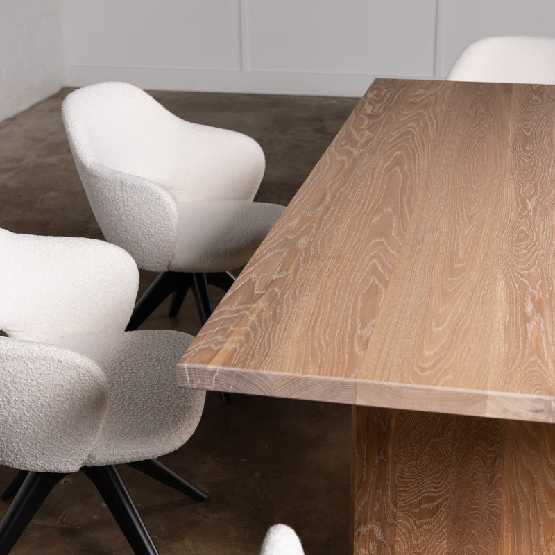 Oak Intense White Rectangular Dining Table (Quick Ship)