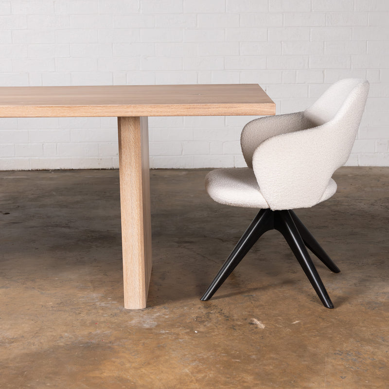 Oak Intense White Rectangular Dining Table (Quick Ship)