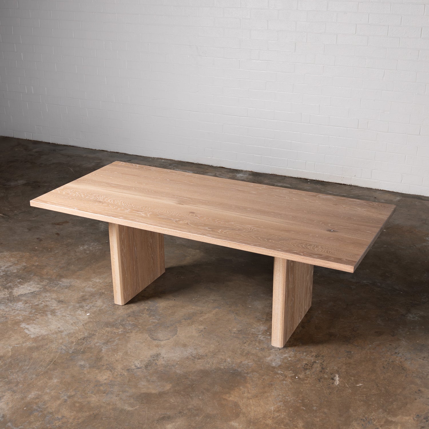 Oak Intense White Rectangular Dining Table (Quick Ship)
