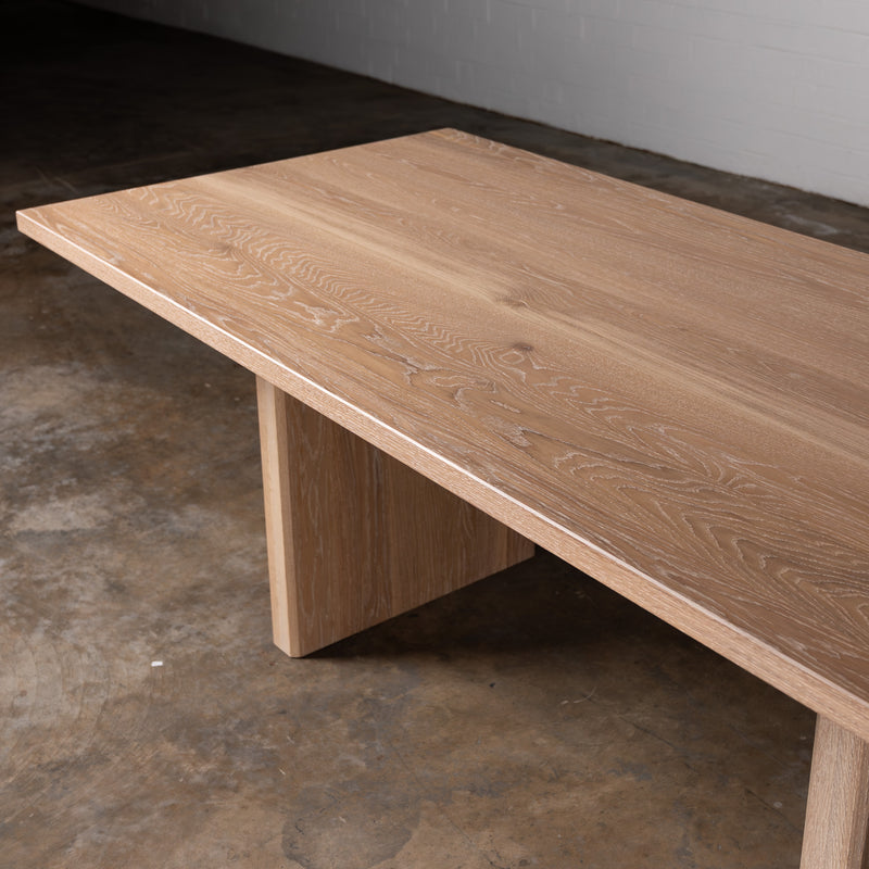 Oak Intense White Rectangular Dining Table (Quick Ship)