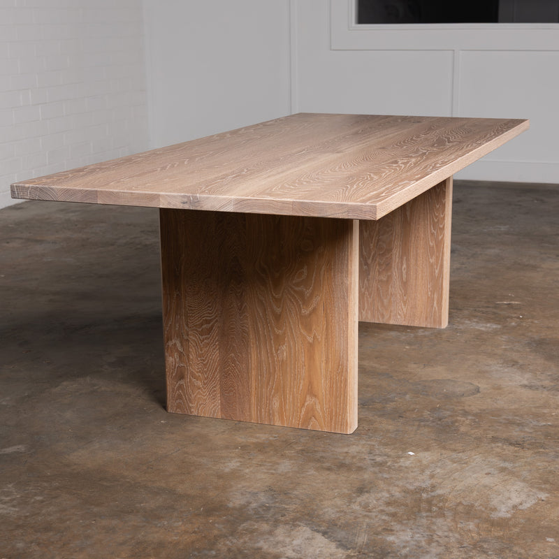 Oak Intense White Rectangular Dining Table (Quick Ship)