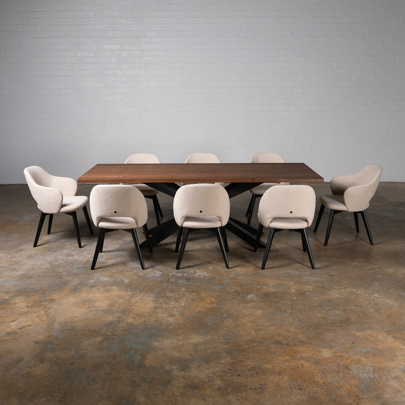 Oak Chocolate Rectangular Dining Table (Quick Ship)