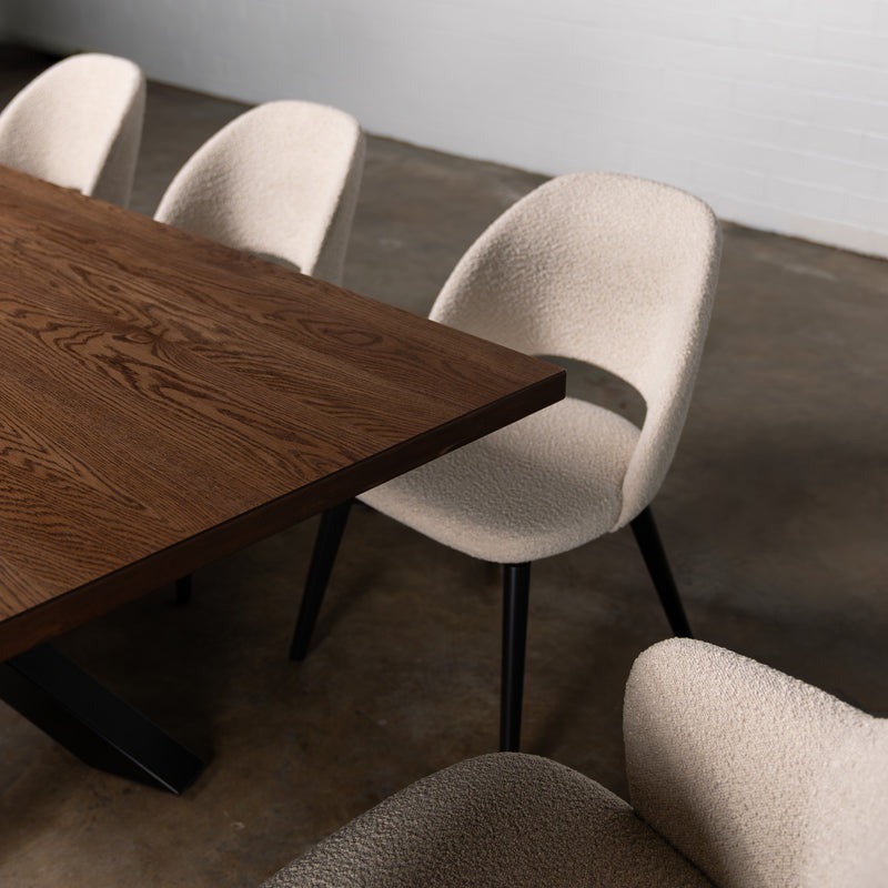 Oak Chocolate Rectangular Dining Table (Quick Ship)