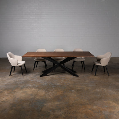 Oak Chocolate Rectangular Dining Table (Quick Ship)