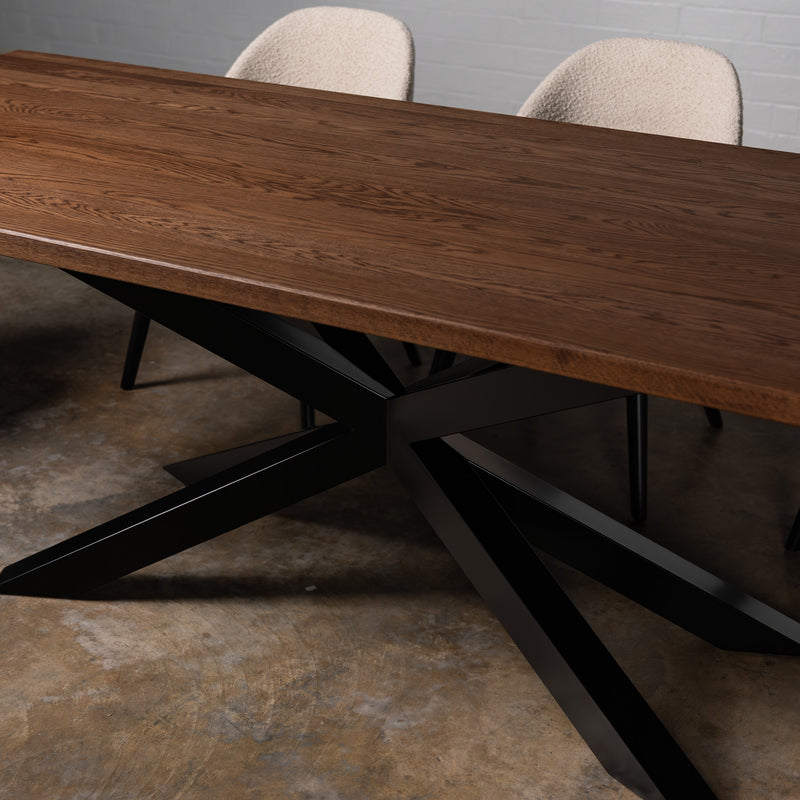 Oak Chocolate Rectangular Dining Table (Quick Ship)