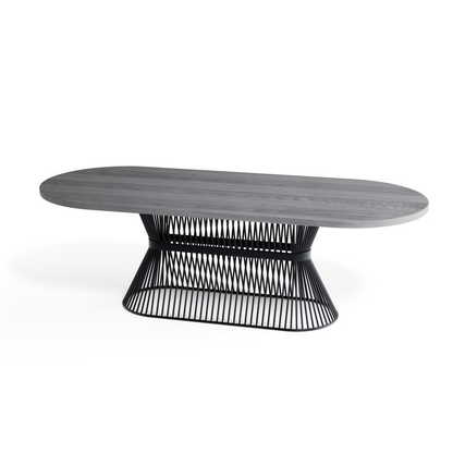 Grey Ash Racetrack Dining Table