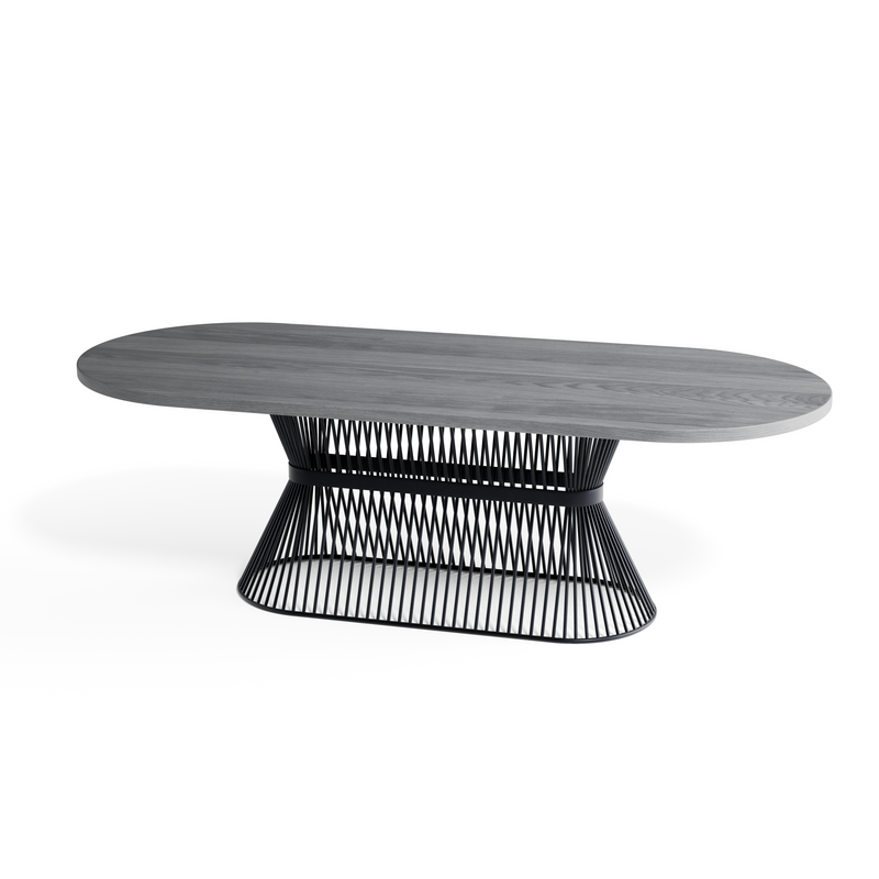 Grey Ash Racetrack Dining Table