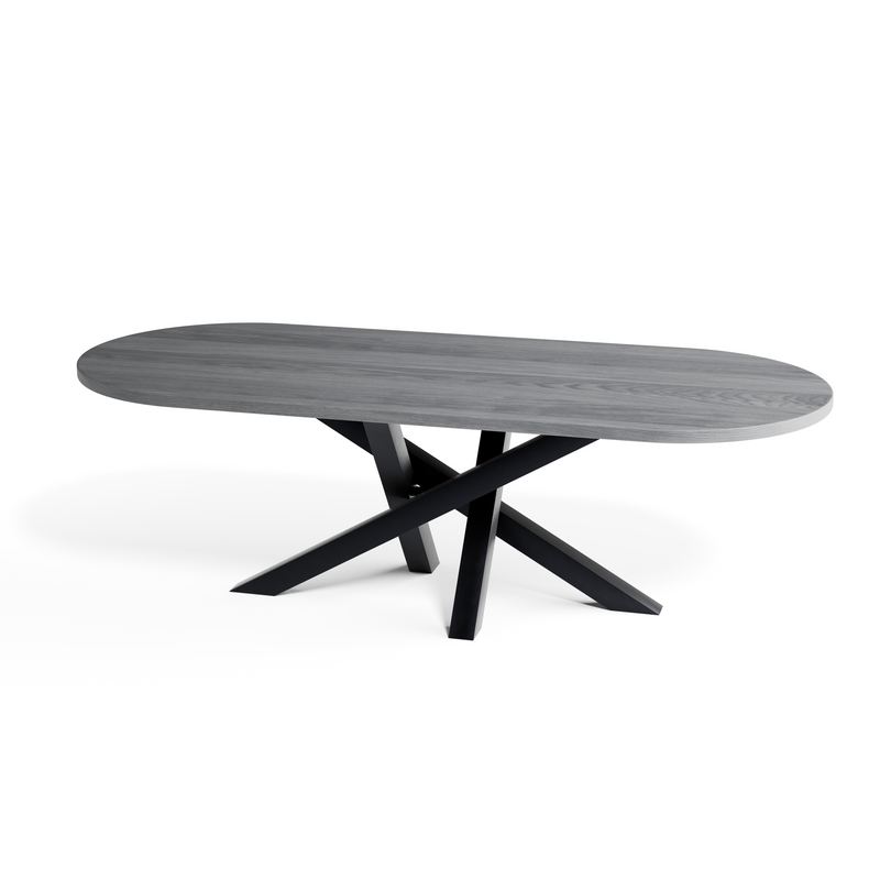 Grey Ash Racetrack Dining Table